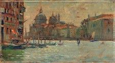 Dipinto Olio su Tavoletta Venezia  Canal Grande cm. 18,5  x 10