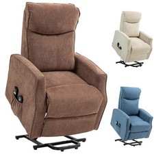 HOMCOM Poltrona Relax Alzapersona con 8 Punti Massaggio e Reclinazione a 135°