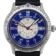 Orologio Analogico Uomo LONGINES L2.617.4 Lindberg Angolo Ore Automatico Blu Usato