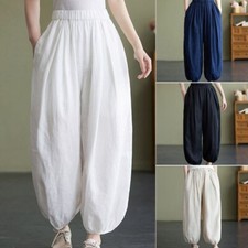 Stretch linen bloomer pants - stretch,
