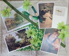 AJ6 LOTTO Vintage Ephemera Art Journaling Scrapbooking  Stampe Ribbon Fiori 