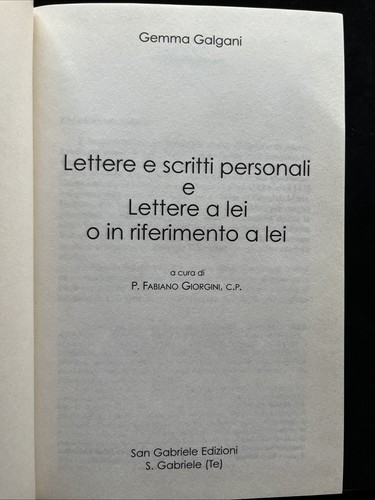Gemma galgani lettere - lettere, e