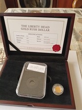 Moneta Oro One Dollar Liberty 1849 Rara Moneta Autentica Certificata+ Scatola 
