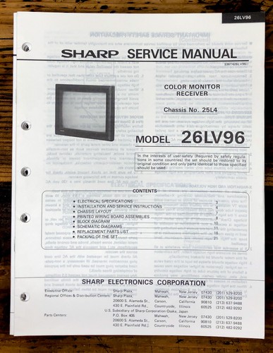 Sharp 26lv96 manuale - 26lv96,