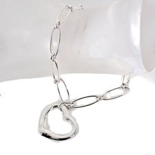 [Usato] Bracciale TIFFANY 925 cuore aperto catena maglia ovale/j5-2