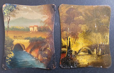 Quadri 2 dipinti olio su rame