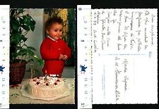 BUON COMPLEANNO - BIMBO CHE COMPIE UN ANNO CON TORTA E CANDELINA -55536