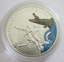 Laos 1000 Kip 2012 Mondiali di Calcio in Brasile Occhiali Caimano Argento