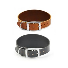 Ancol Whippet Greyhound Lurcher cane cucciolo collare in pelle nero marrone chiaro