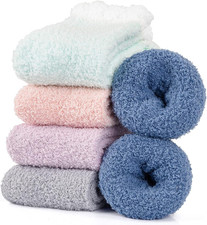 Calze Termiche Donna Invernali - 5 Paia Calzini Termici Pelosi Morbide per Casa 