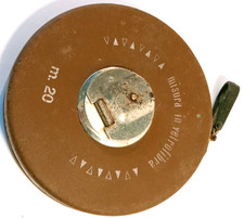 ANTICO METRO DA GEOMETRA-20 METRI-MISURA IN VETRORESINA-BINDELLA A NASTRO-USATO