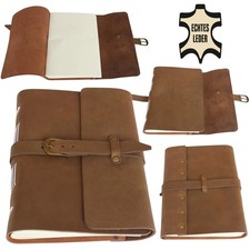 Vintage Vera Pelle A5 Quaderno Di Pelle Diario Note Journal