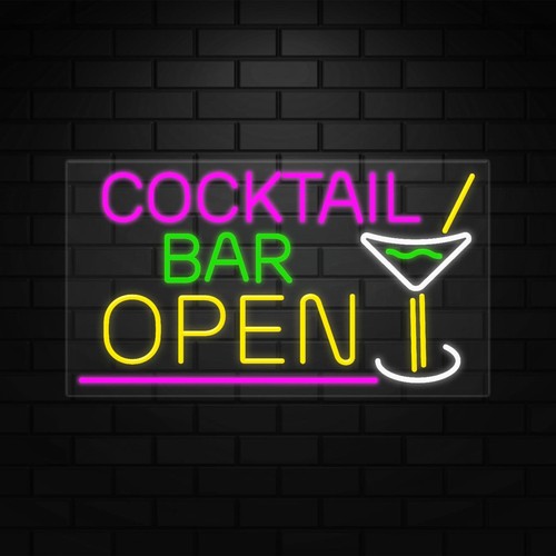 Insegna aperta cocktail bar - aperta,