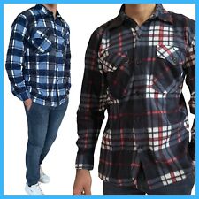 Camicia flanella uomo slim fit in pile invernale a quadri imbottita M L XXL 3XL