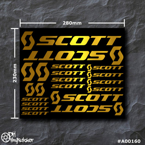 Scott sticker gold set - scott, |