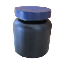 BARATTOLO VASO VASETTO IN VETRO CERAMICA PROTEZIONE UV 270 ML CON TAPPO NERO