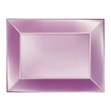Piatti Rettangolari Nice Rosaperle 6pz 34,5x23 cm Goldplast ideali per Feste
