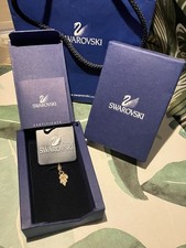 Charm Swarovski foglia cristallo tono oro chiusura aragosta 2,2 cm scatola e borsa originali