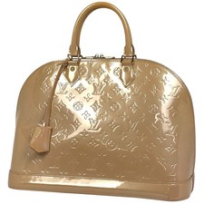 Louis Vuitton ALMA MM Smalto Borsa a Mano Monogram Vernis Rosa Lanterna a Flusso M916...