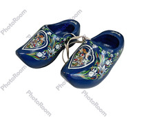 Zoccolo Legno Holland Verniciato blu zoccoli originali fatti e dipinti a mano