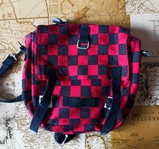 Messenger Bag Borsa A Tracolla Scacchi Rosso Nero