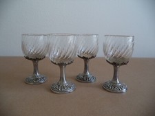 Bicchierini da liquore cristallo e gambo argento Francia 9,5 cm tavola servizio