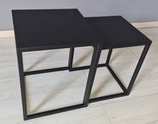 Set di 2 tavolini da salotto in ferro neri opachi satinati