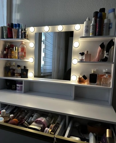 Toeletta trucco bianca - /oro, con