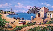 Quadri dipinti di paesaggi e marine . Olio 100 x 60 cm