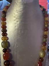 collana in Ambra naturale, gialla verde grigia, rarissima, calibro da 8 a 20 mm