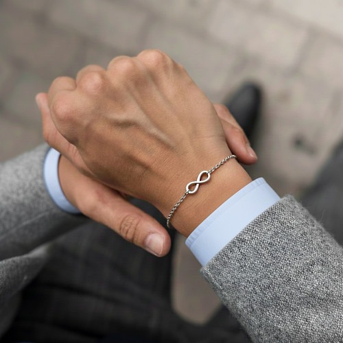 Bracciale infinito acciaio - bracciale,