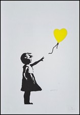 BANKSY * Ragazza Con Palloncino * 50 X 35 Cm * Litografia * Limitata # 95/300