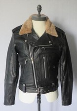 Giacca da moto in pelle stile vintage J-24 con tasca a D