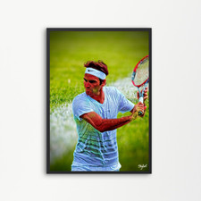 Poster Quadro Disegno Tennis Player A3 Stampa su Carta Pregiata | SKYLLART