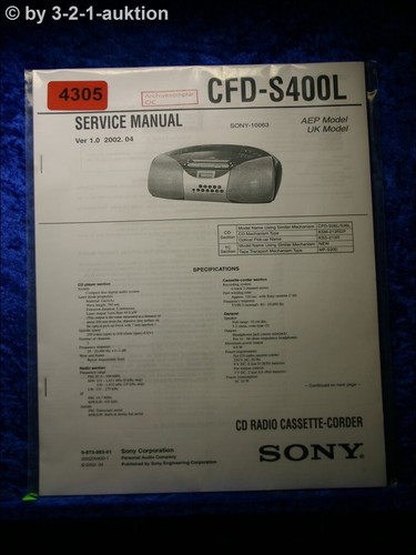 Sony manuale servizio cfd - servizio,