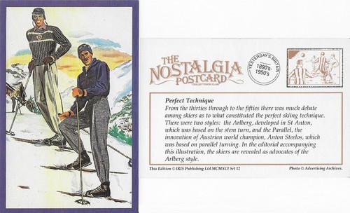 Postcard arlberg style skiing - arlberg,