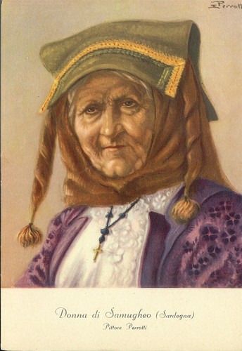 Cartolina costume tradizionale - cartolina,