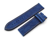 Cinturino Vera Pelle Mohawk Blu 22/20mm Artigianale Accessori Orologi Made Italy