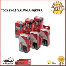 2 Camere D'aria 700x23-28 Valvola Presta 48mm Filettata Bici Corsa Strada