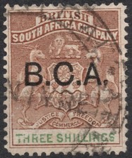SG10 Sn:#10 1895 3 s British South Africa Company sovrastampato B.C.A.