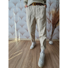 Pantalone donna carrot chinos slim fit casual con risvolto cintura inclusa