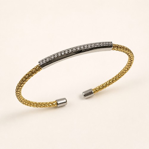 Bracciale intrecciato bicolore