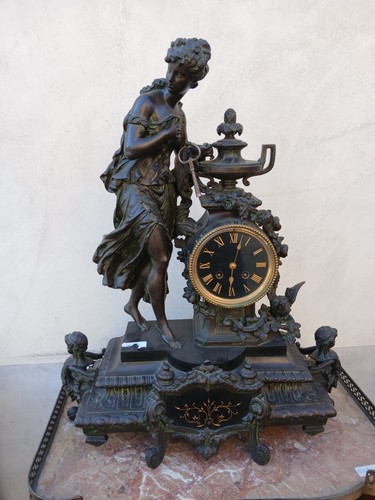 Orologio tavolo con statua - orologio,
