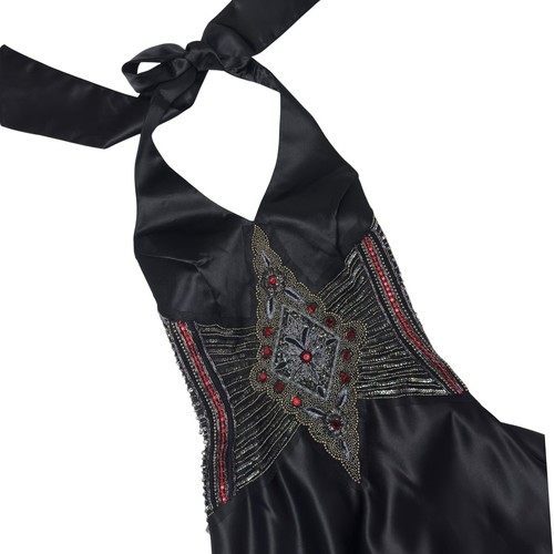 Abito vintage raso nero - vintage, con