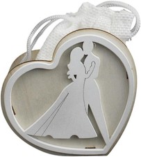 DLM-A661 Bomboniere 12 Utili Scatoline in legno coppia sposi per matrimonio