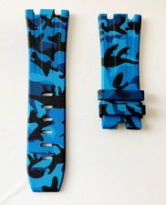 BLUE CAMOUFLAGE RUBBER STRAP FOR AUDEMARS PIGUET ROYAL OAK OFFSHORE 