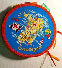 Tamburello Artigianale Vintage Sardo Sardegna Pelle Legno 20 cm Tamburo Taranta