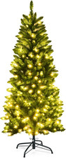 Albero Di Natale Slim 150/180/210 Cm, Albero Di Natale Con 150/250/350 Luci LED,