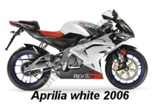 APRILIA ADESIVI ORIGINALI GENUINE DECAL RS125 RS 125 WHITE 06 2006 8187001