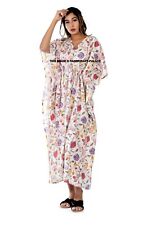 Handmade Cotone Indiano Kaftano Lungo Spiaggia Abbigliamento Notte Abito Taglie